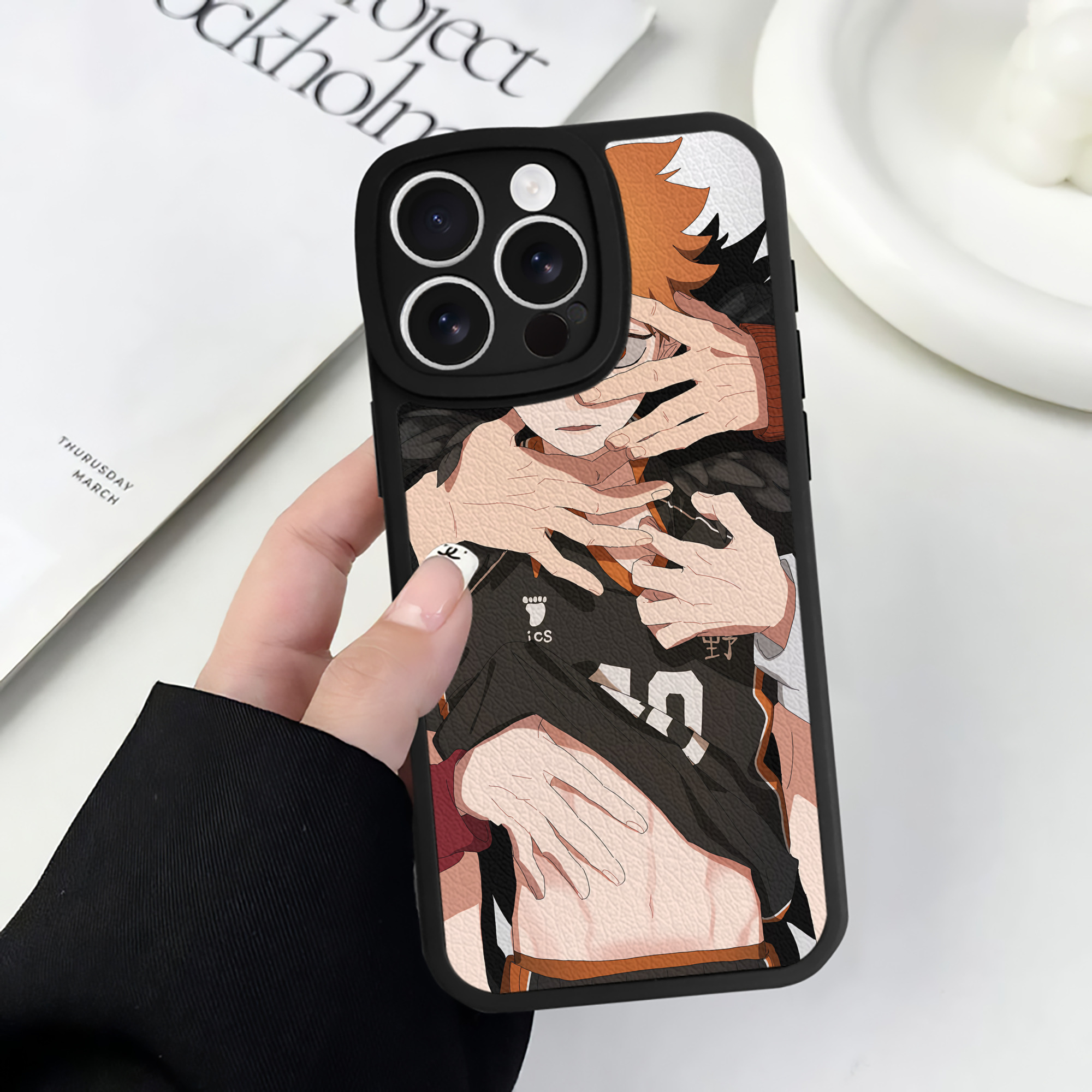 （画像用） ハイキュー!! Haikyu!! 【iPhone 16シリーズ対応】シリコンスマホケース（レザー調） 材質：シリコン